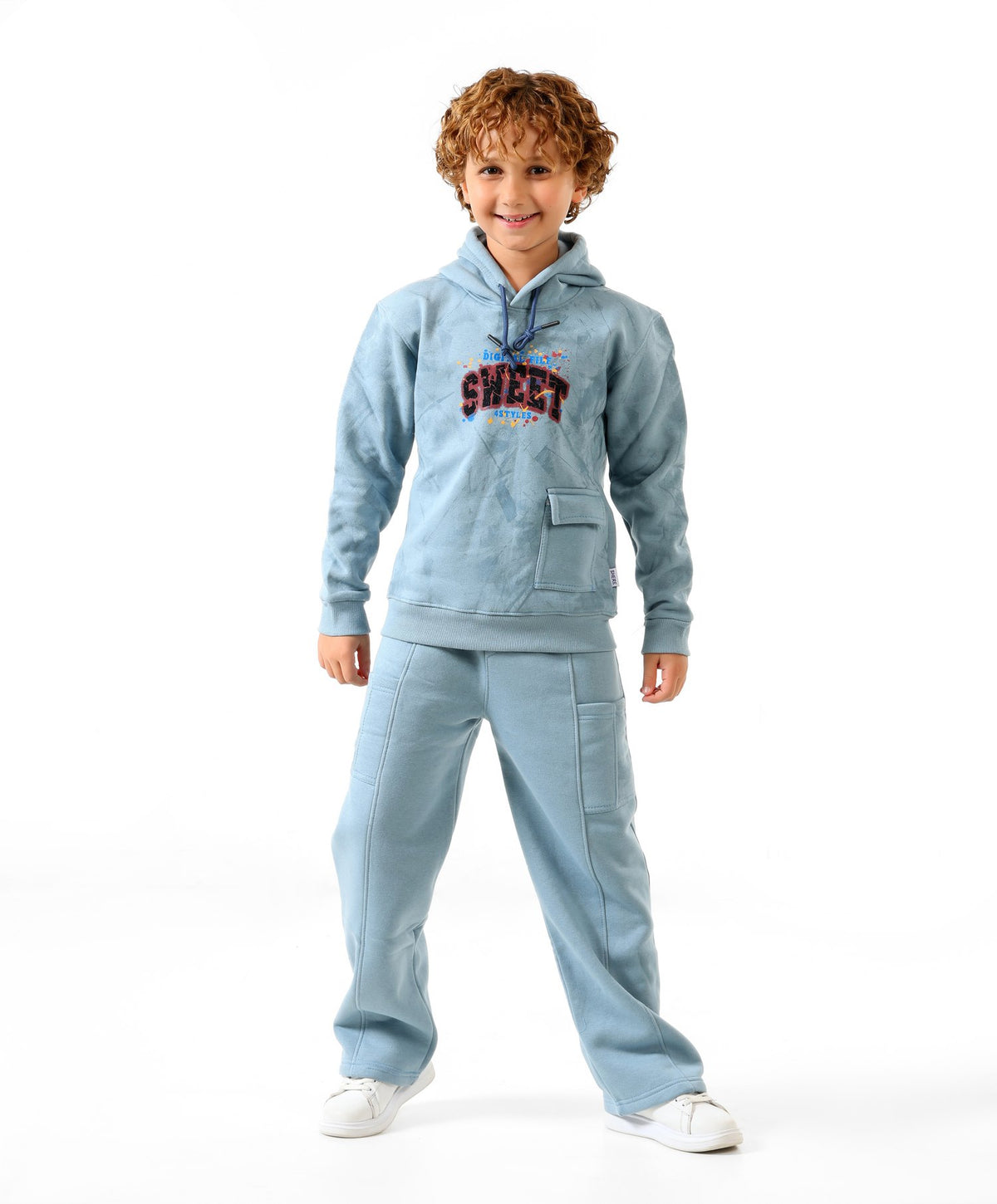 Light blue - Sweet cargo hoodie set - boys