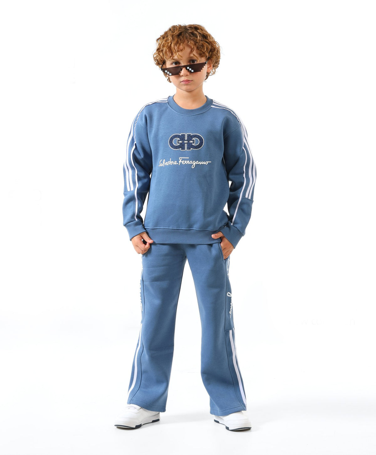 Blue - Stripe sweatshirt set - boys