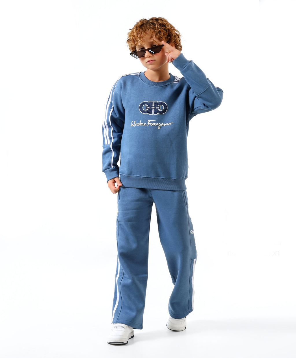 Blue - Stripe sweatshirt set - boys