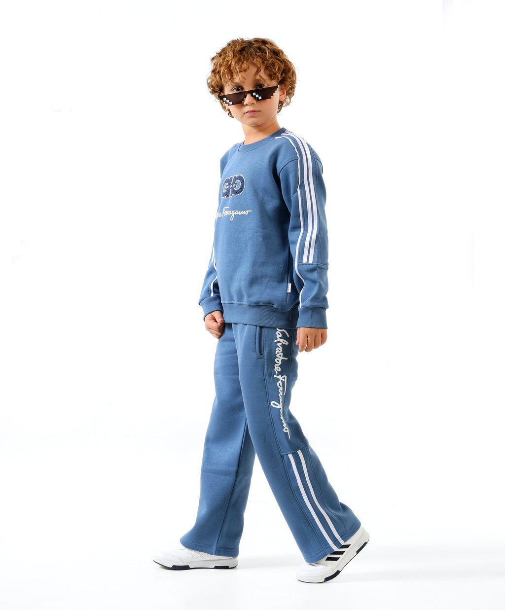 Blue - Stripe sweatshirt set - boys