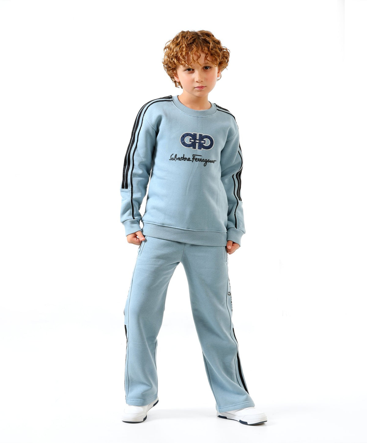 Light blue - Stripe sweatshirt set - boys