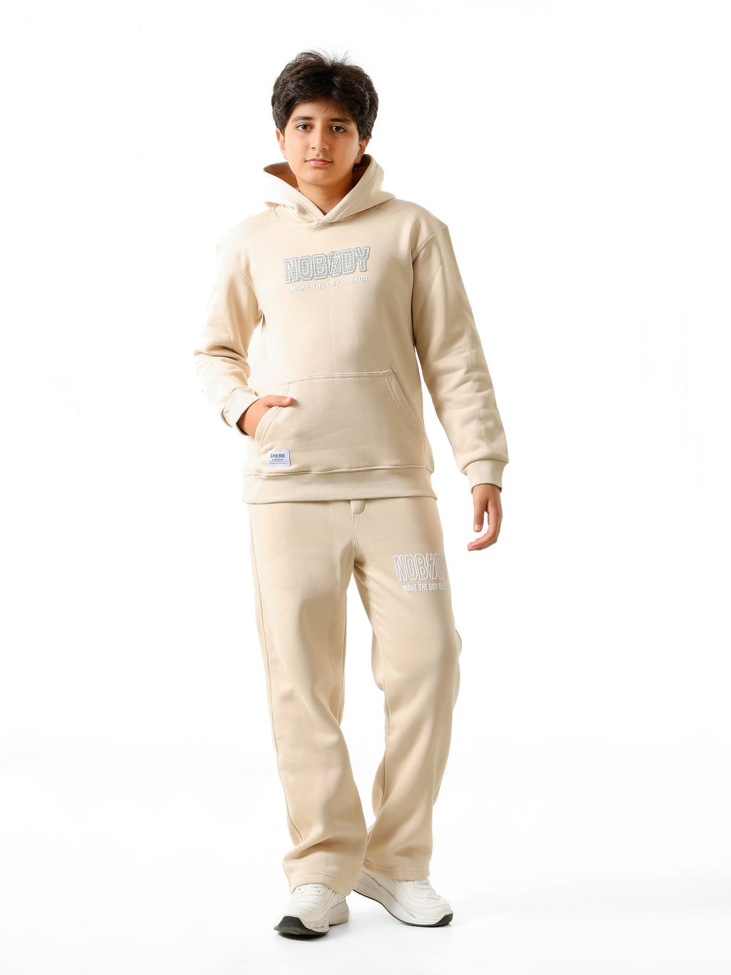Beige - Nobody hoodie set - older boys