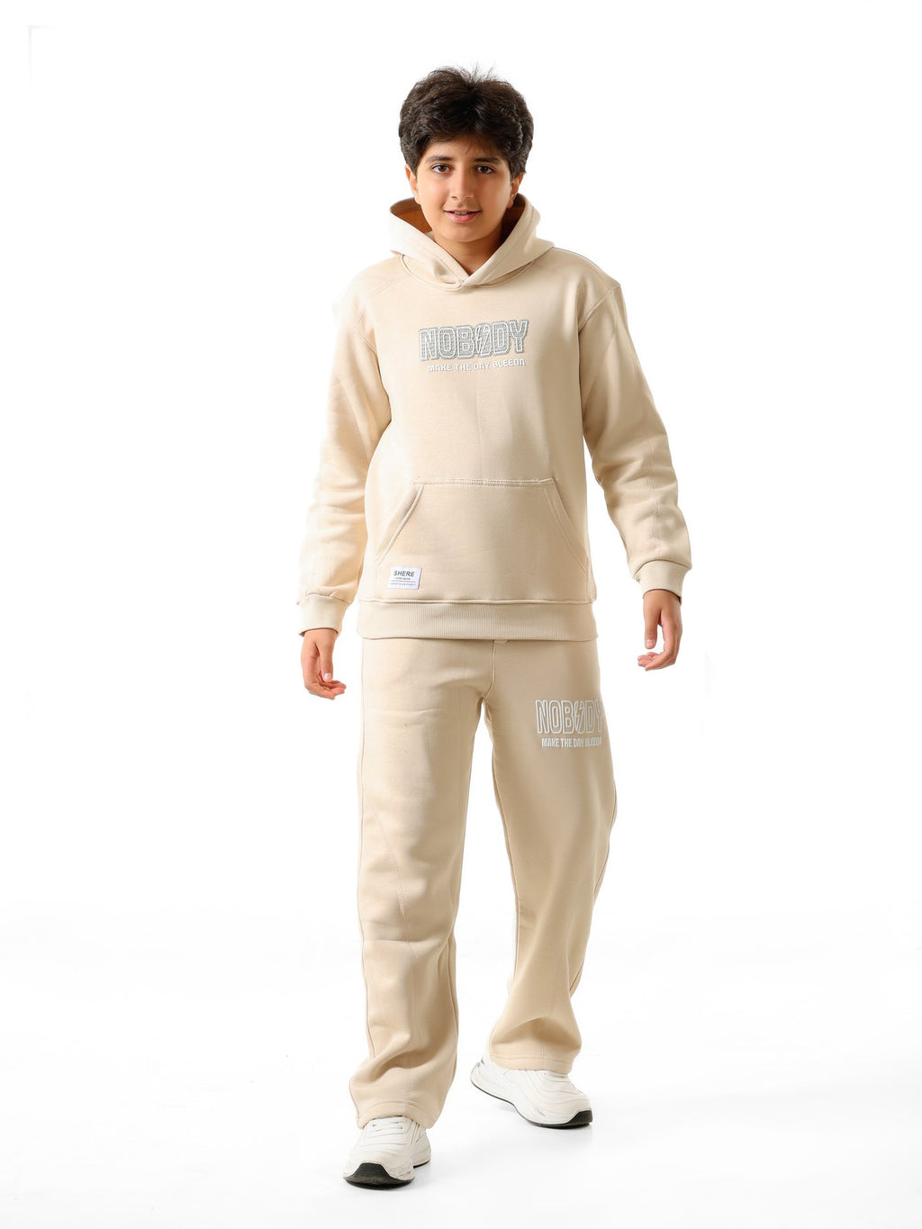 Beige - Nobody hoodie set - older boys