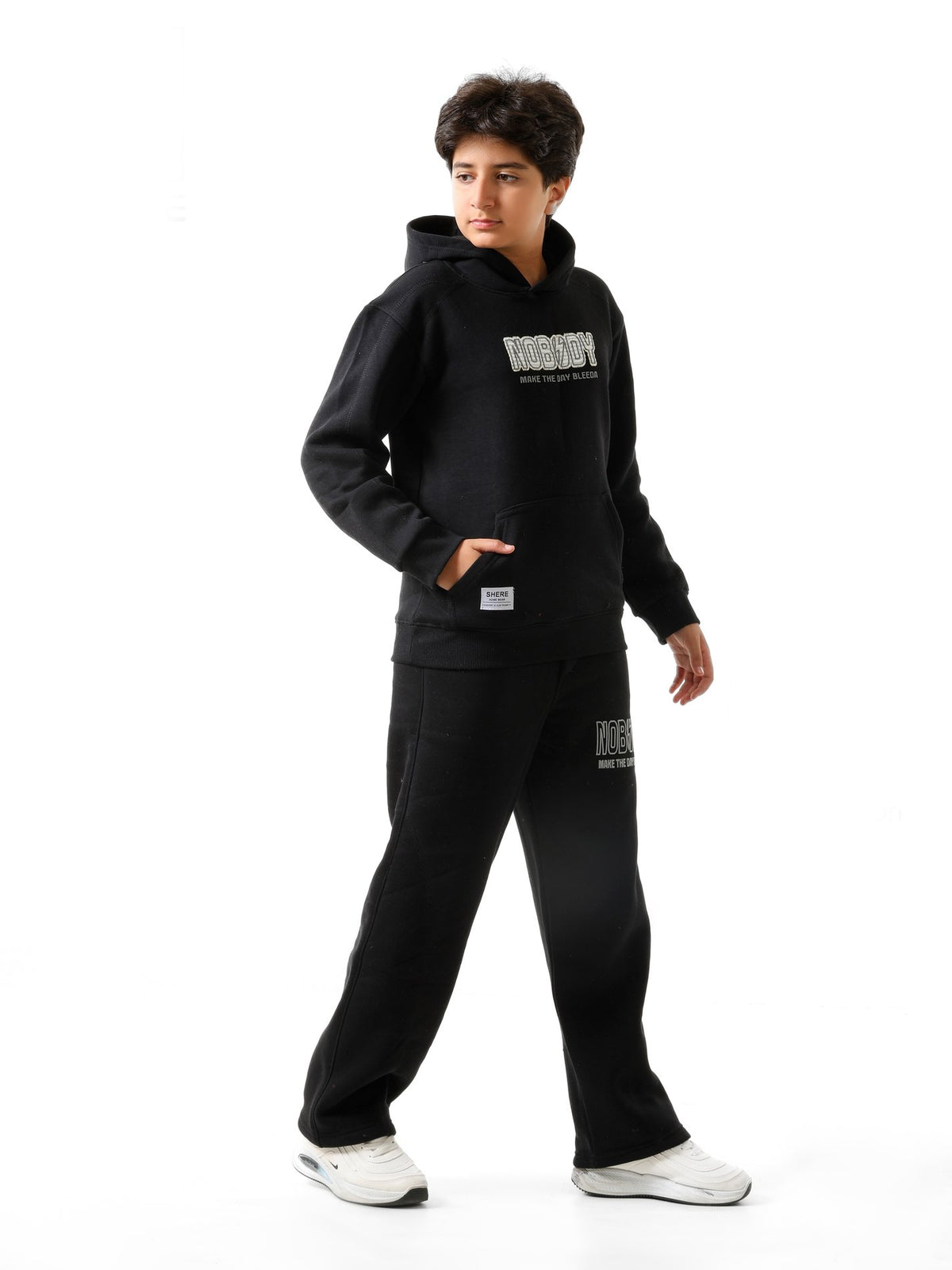 Black - Nobody hoodie set - older boys