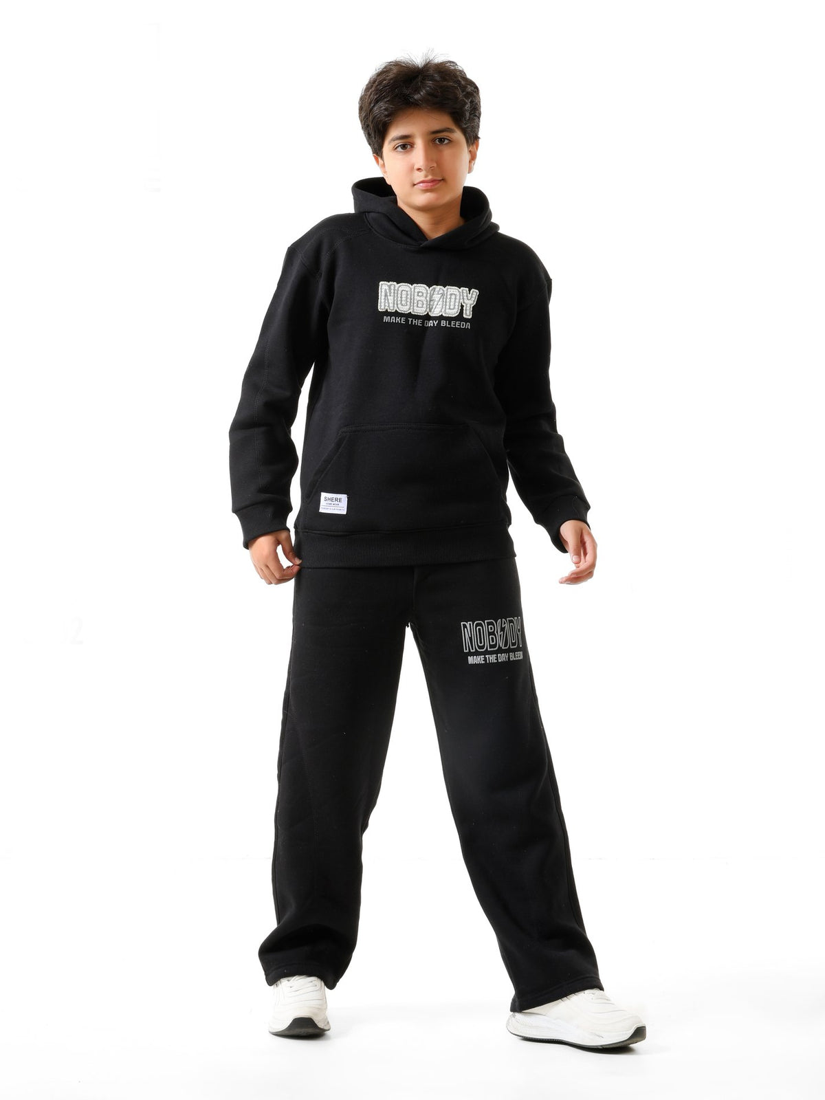 Black - Nobody hoodie set - older boys