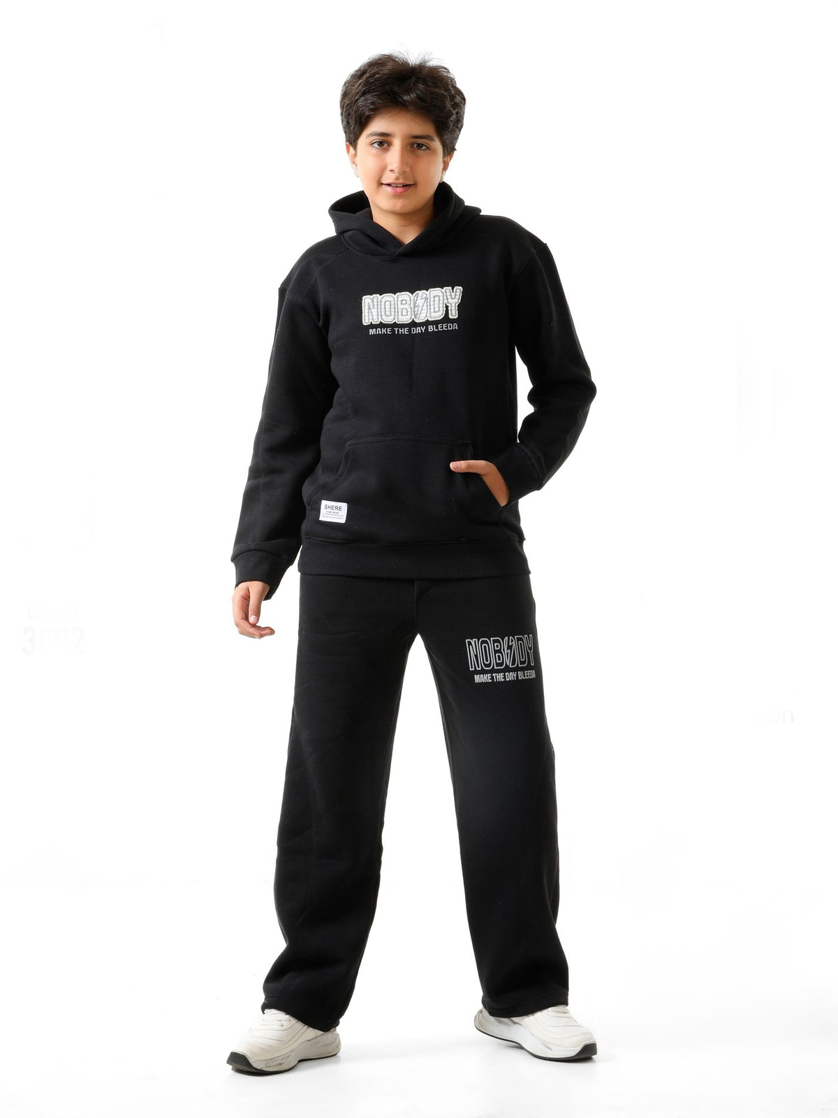 Black - Nobody hoodie set - older boys