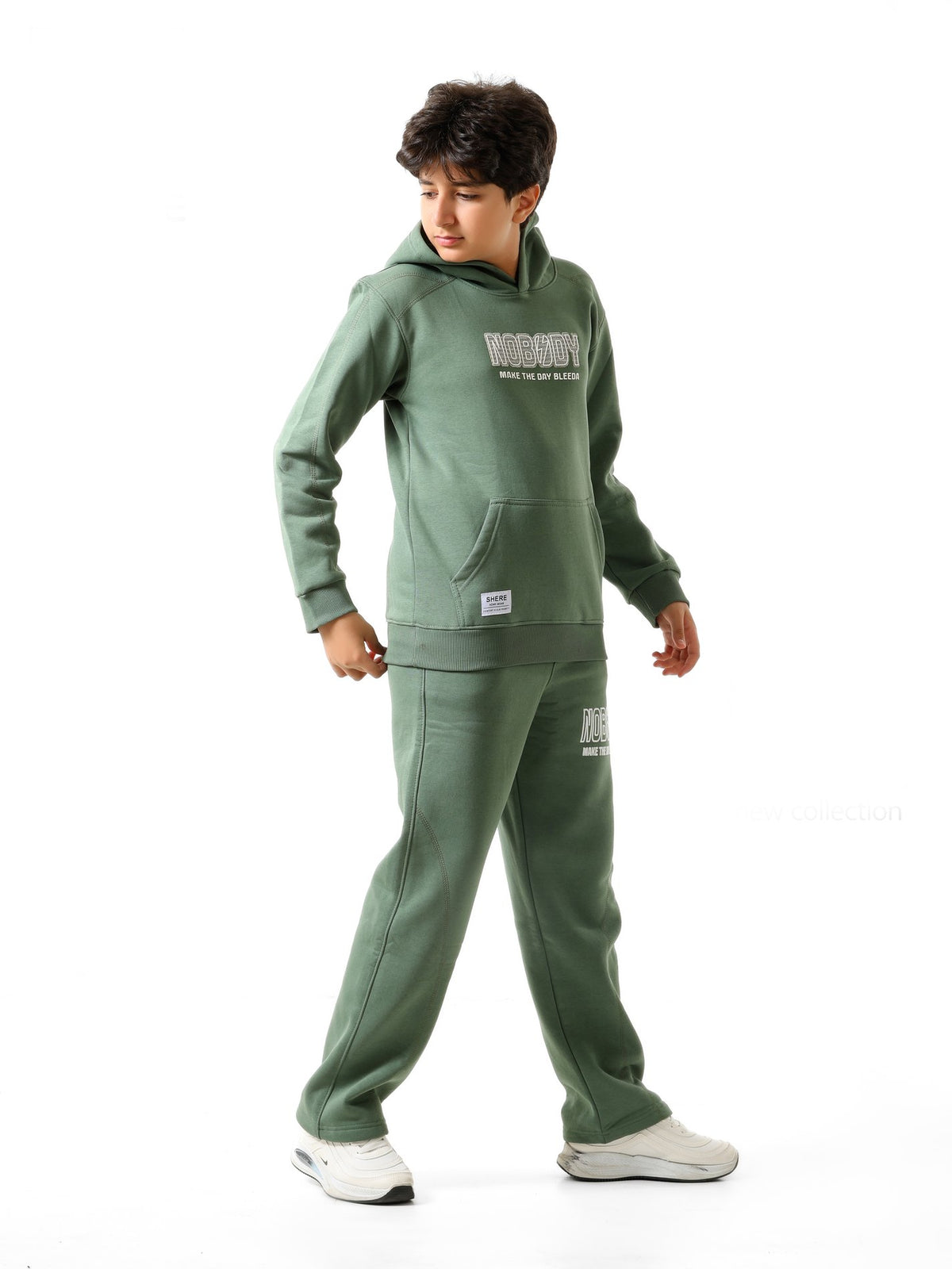 Green - Nobody hoodie set - older boys