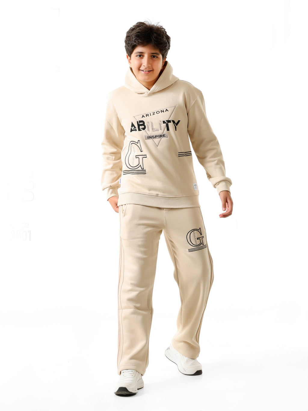 Beige - Ability hoodie set - older boys