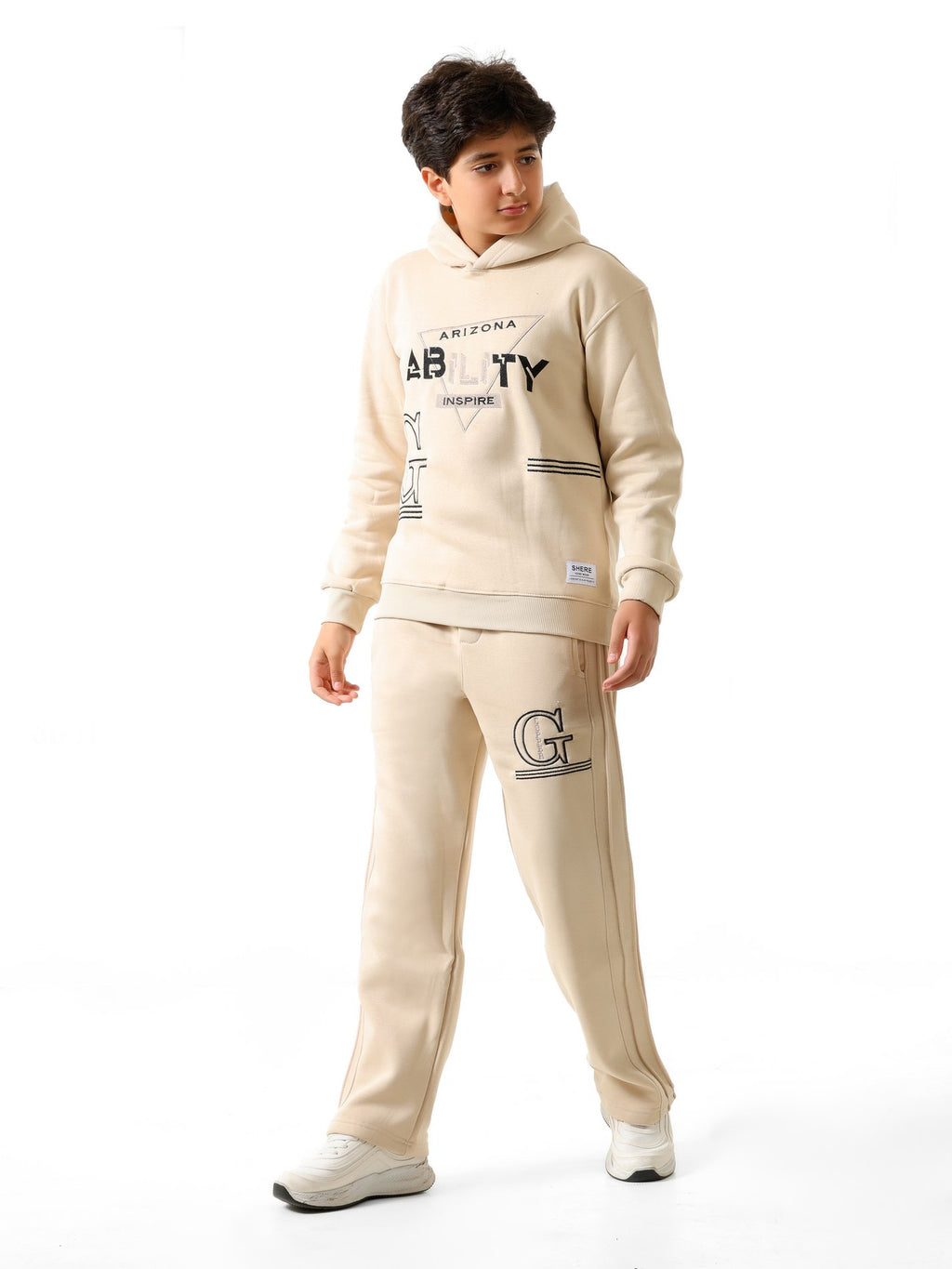 Beige - Ability hoodie set - older boys
