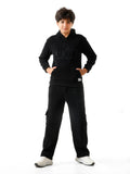 Black - Rib cargo hoodie set - older boys