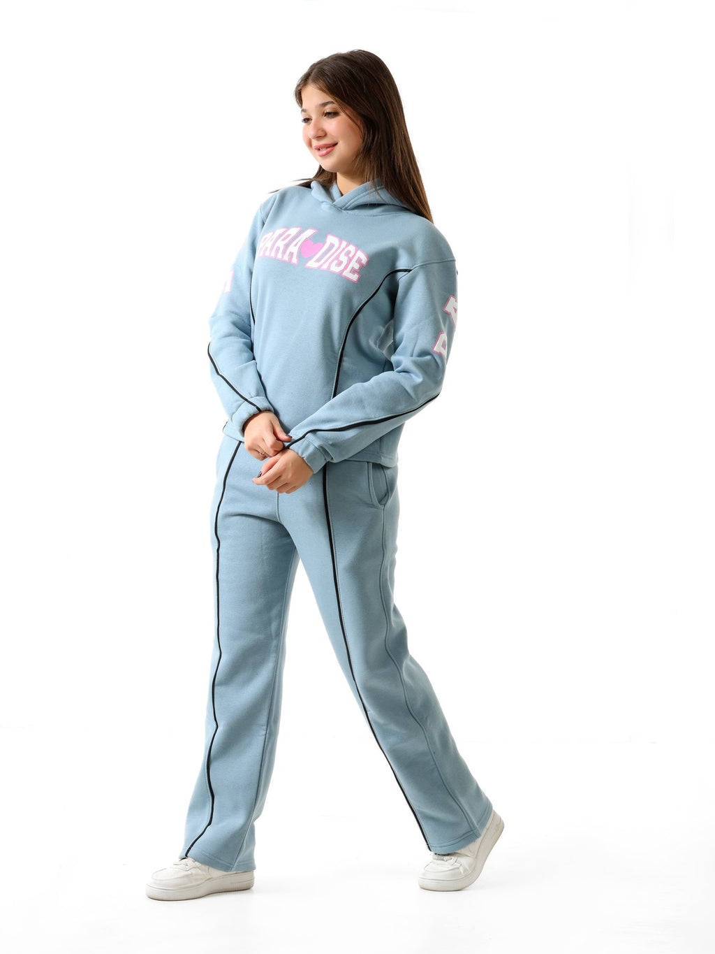 Light blue - Paradise hoodie set - girls