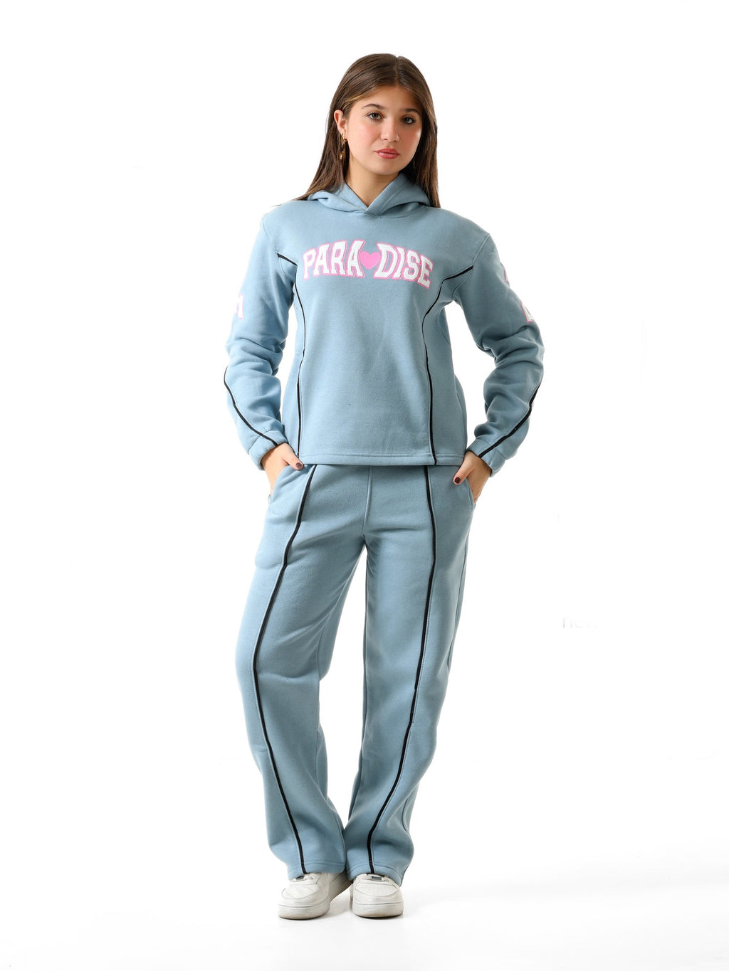 Light blue - Paradise hoodie set - girls