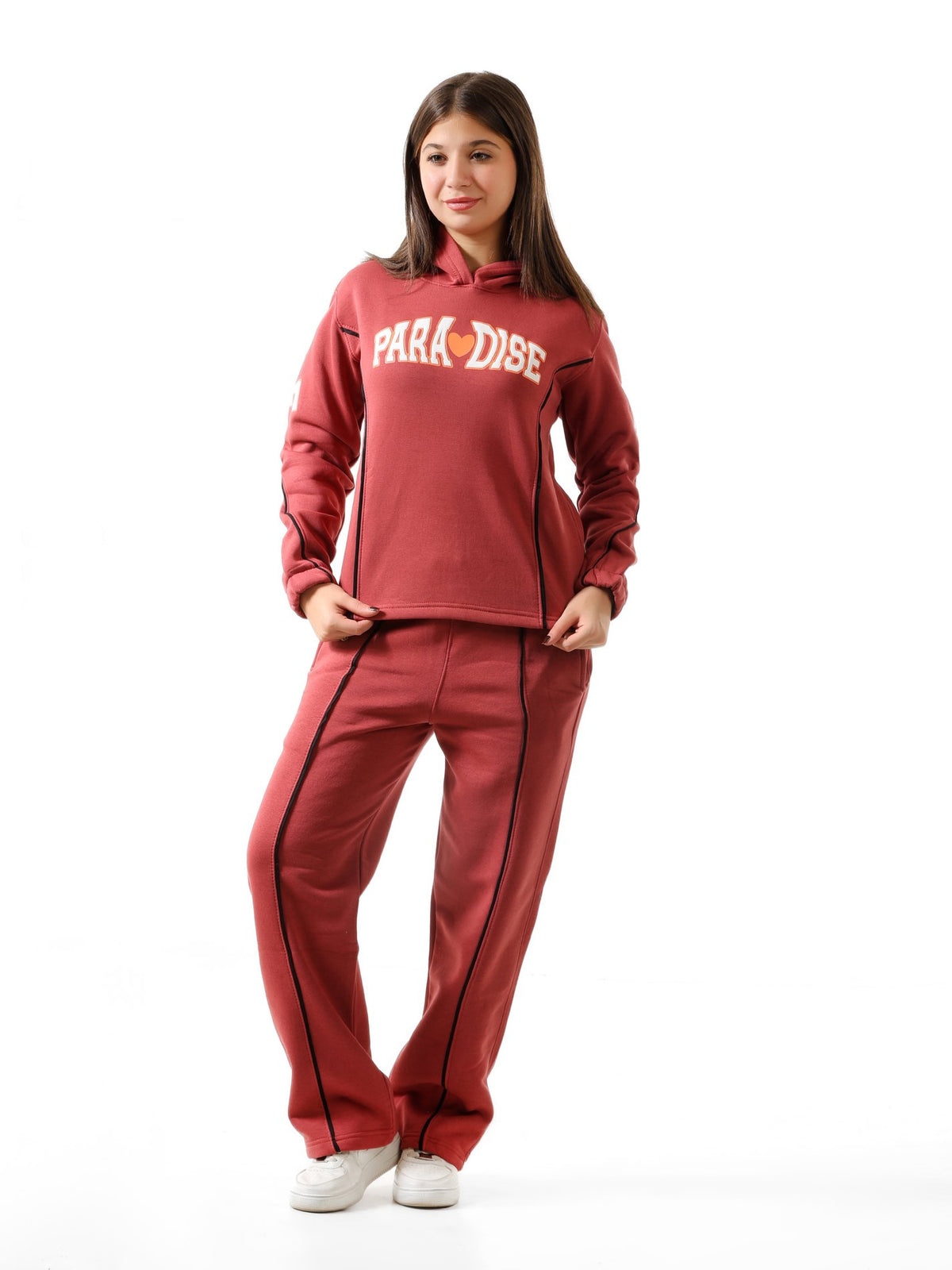 Red - Paradise hoodie set - girls