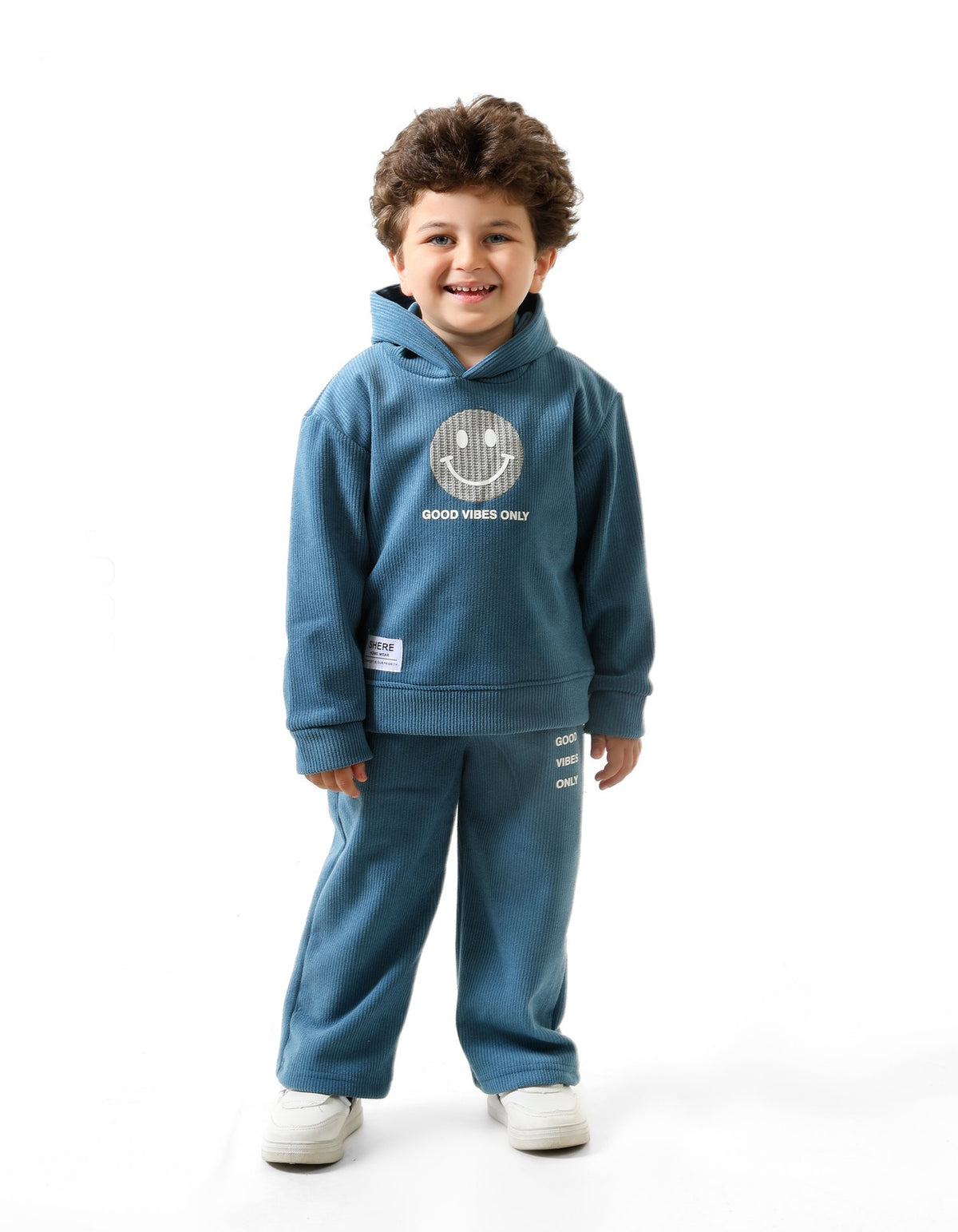 Blue - Good Vibes hoodie set - little boys