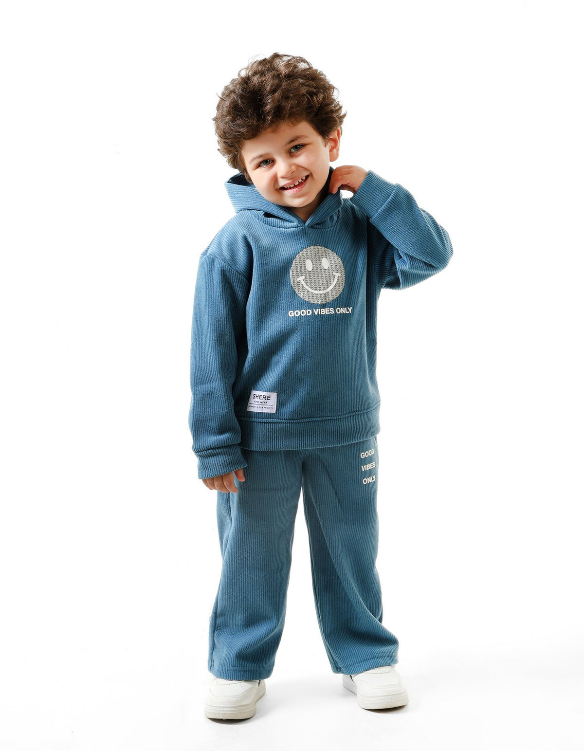 Blue - Good Vibes hoodie set - little boys