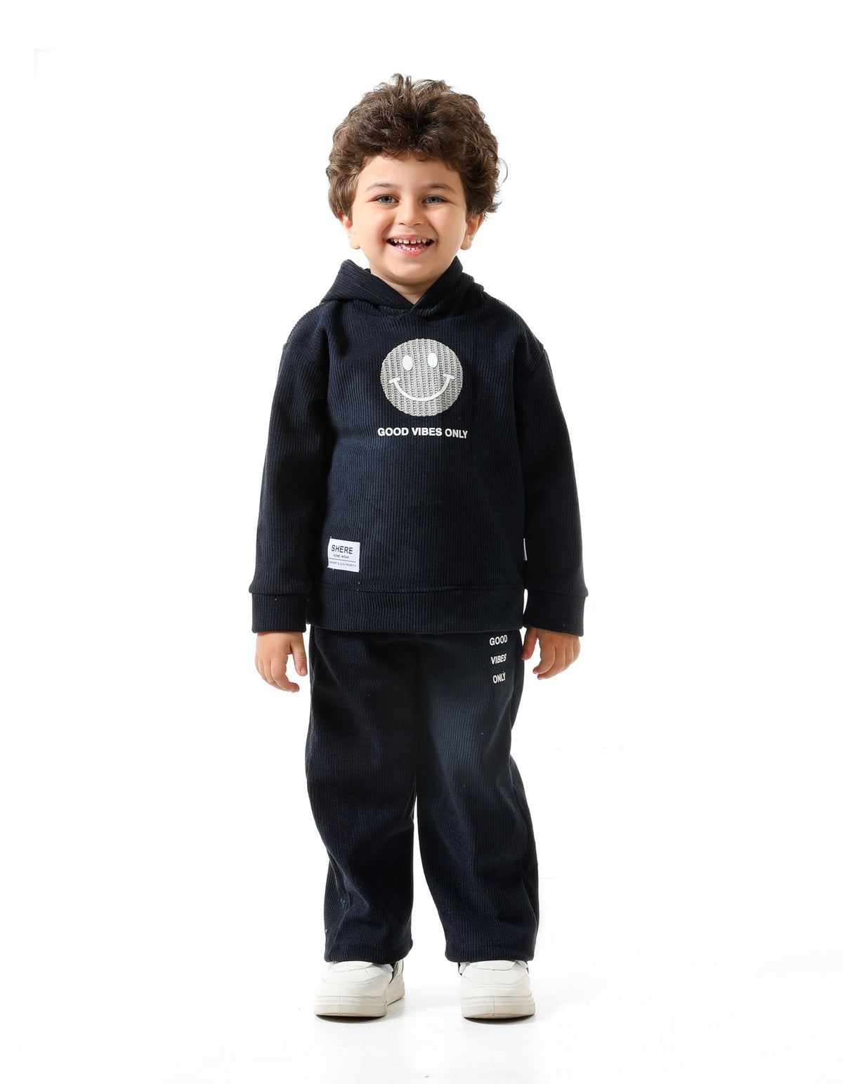 Navy - Good Vibes hoodie set - little boys